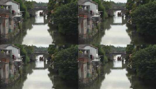 游船  湖泊 水湾 人文 风景 木船 古镇河流高清在线视频素材下载