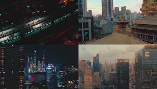 上海航拍城市全景旅游宣传背景视频高清在线视频素材下载