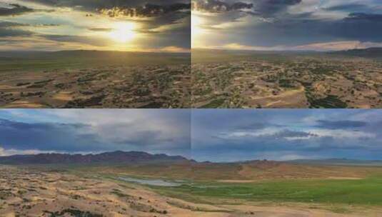 蒙古日落时沙漠中的沙丘高清在线视频素材下载