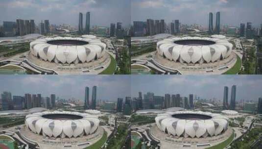 杭州亚运会场馆奥体中心航拍高清在线视频素材下载