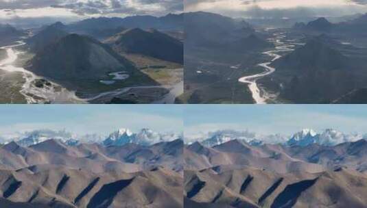 航拍西藏定日县珠峰自然风光高清在线视频素材下载