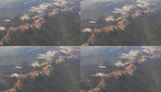 飞机窗外的岷山山脉雪山风光高清在线视频素材下载