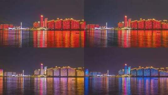 湖南长沙北辰三角洲夜景延时高清在线视频素材下载