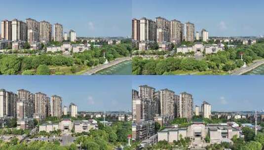 岳阳博物馆航拍岳阳市城市建筑风光城市宣传高清在线视频素材下载