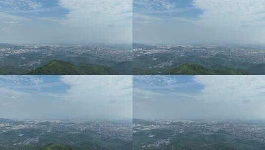 黄石市大景航拍城市远景山顶眺望远方城市高清在线视频素材下载