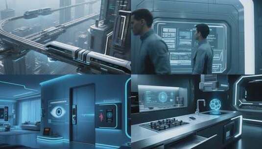 AI智能科技城市未来交通网络家居科技风格高清在线视频素材下载