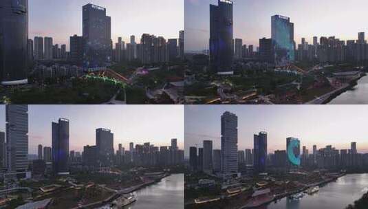 中国广东省佛山市佛山新城夜景高清在线视频素材下载
