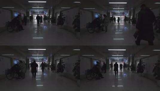 医院走廊内的景象高清在线视频素材下载