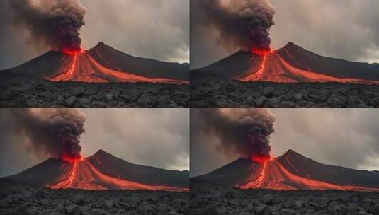 火山喷发壮丽景观高清在线视频素材下载