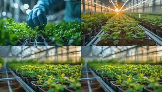 高科技现代化农业现代化栽培技术 室内菜园高清在线视频素材下载