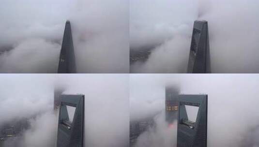 上海陆家嘴高楼云海景观高清在线视频素材下载