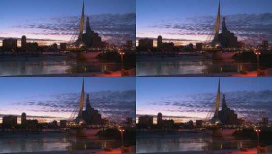 市中心夜景航拍高清在线视频素材下载