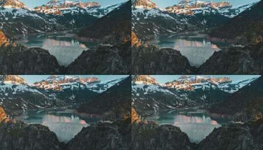 雪山湖泊景观高清在线视频素材下载