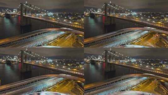夜晚城市穿梭的车流高清在线视频素材下载