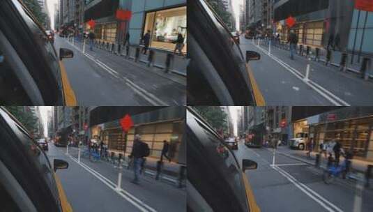 出租车穿过曼哈顿街头高清在线视频素材下载