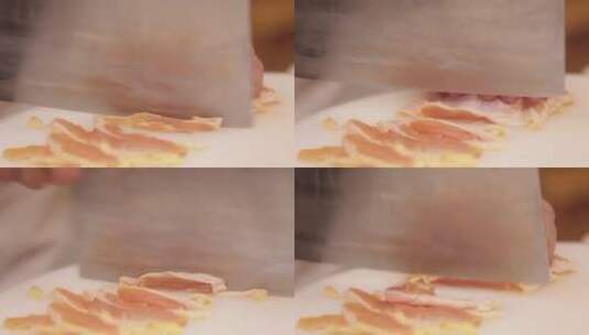 切鸡腿肉腌制鸡肉粒高清在线视频素材下载
