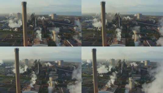 轨道港口塔尔博茨钢铁制造厂上空高清在线视频素材下载