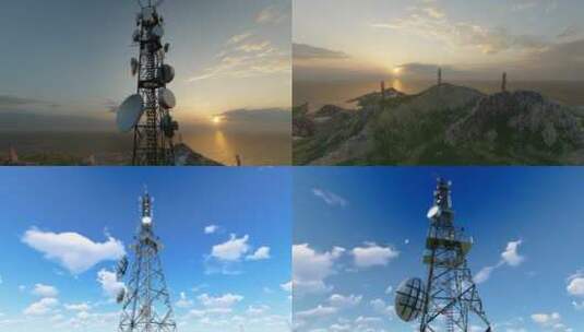 5g信号塔发射信号高清在线视频素材下载