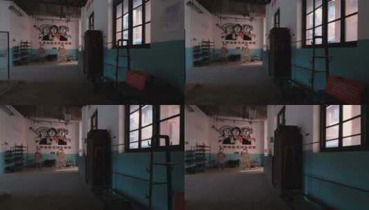 六七十年代棉纺厂绢纺厂老式厂房车间高清在线视频素材下载