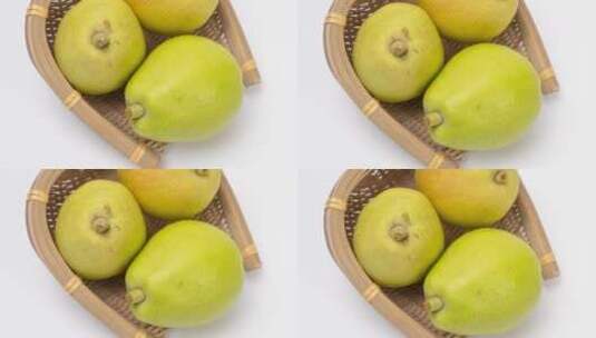 新鲜水果库尔勒香梨4k滑轨平移高清在线视频素材下载