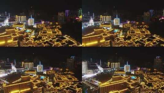 航拍铜仁古城，中南门古城 夜景高清在线视频素材下载
