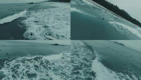 石梅湾冲浪高清在线视频素材下载