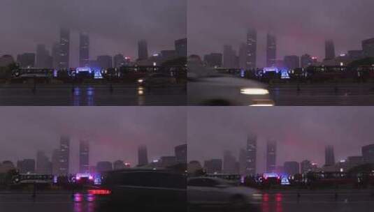 延时江西南昌城市夜景及天空移动的云高清在线视频素材下载
