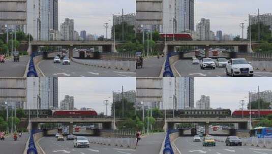 江西赣州火车发车城市慢镜头高清在线视频素材下载