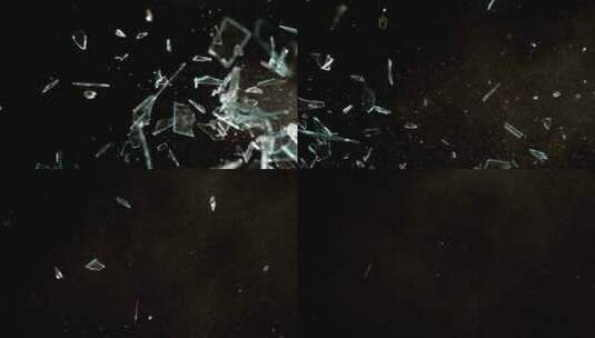 玻璃碎块飞溅 (2)高清在线视频素材下载