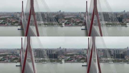 上海杨浦大桥无车空城高清在线视频素材下载