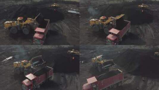 挖掘机在煤矿工作高清在线视频素材下载