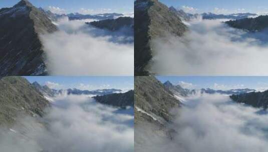 四川巴郎山航拍4k素材雪山风景高清在线视频素材下载
