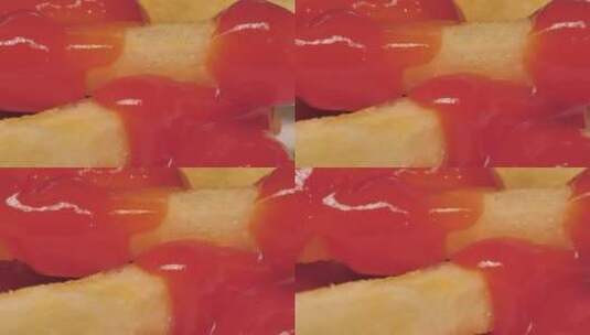 薯条配番茄酱高清在线视频素材下载