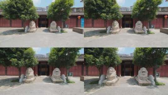 广西柳州东门城楼石狮子高清在线视频素材下载