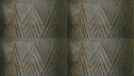 埃及神庙的石柱纹饰高清在线视频素材下载