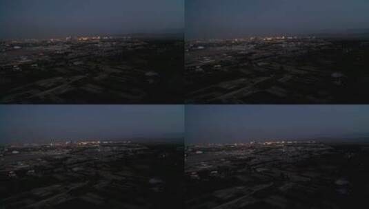 甘肃省嘉峪关市夜景城市风光航拍高清在线视频素材下载