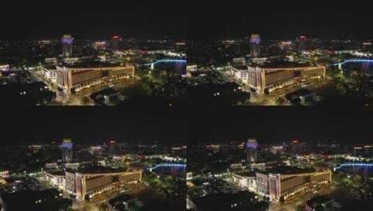 肇庆端州夜景航拍高清在线视频素材下载