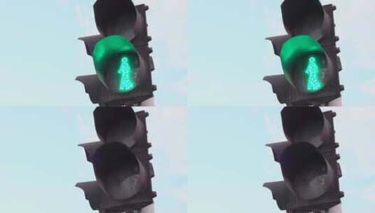 人行道红绿灯变化高清在线视频素材下载