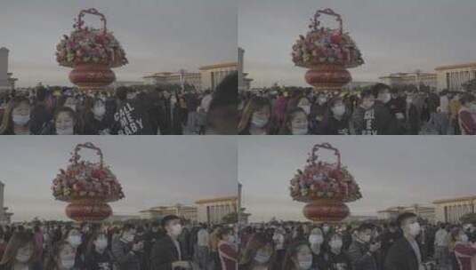 北京天安门广场人群-口罩疫情高清在线视频素材下载