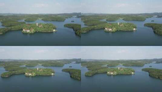 湖北木兰湖5A景区航拍高清在线视频素材下载