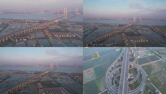广州南沙大桥交通高清在线视频素材下载