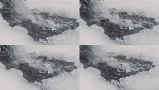 冰川中流动的水流高清在线视频素材下载