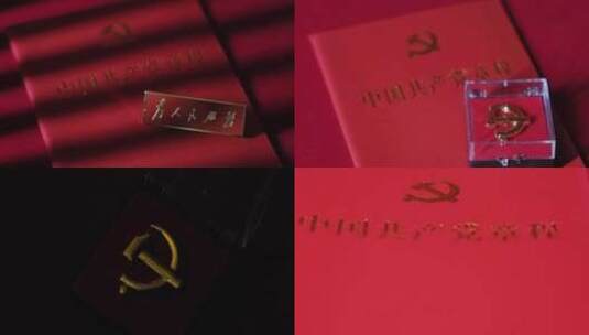 4K中国共产党章程 入党宣誓誓词党政红色高清在线视频素材下载
