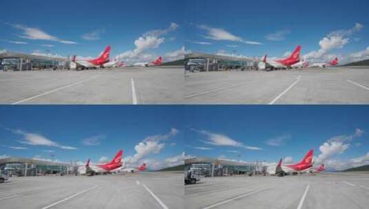 蓝天白云下的机场高清在线视频素材下载