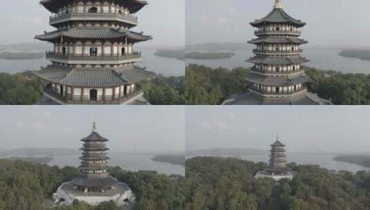 雷峰塔航拍 4K10Bit原素材未调色高清在线视频素材下载