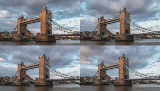 英国伦敦塔桥延时高清在线视频素材下载