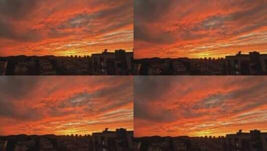 4k实拍美丽的日落风景绚丽天空高清在线视频素材下载