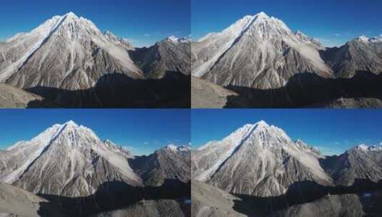 航拍川西蓝天下的雅拉雪山高清在线视频素材下载