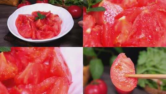 凉拌西红柿高清在线视频素材下载