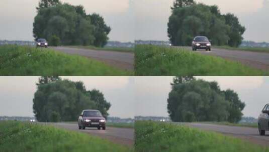 M1汽车驶过乡间小路高清在线视频素材下载